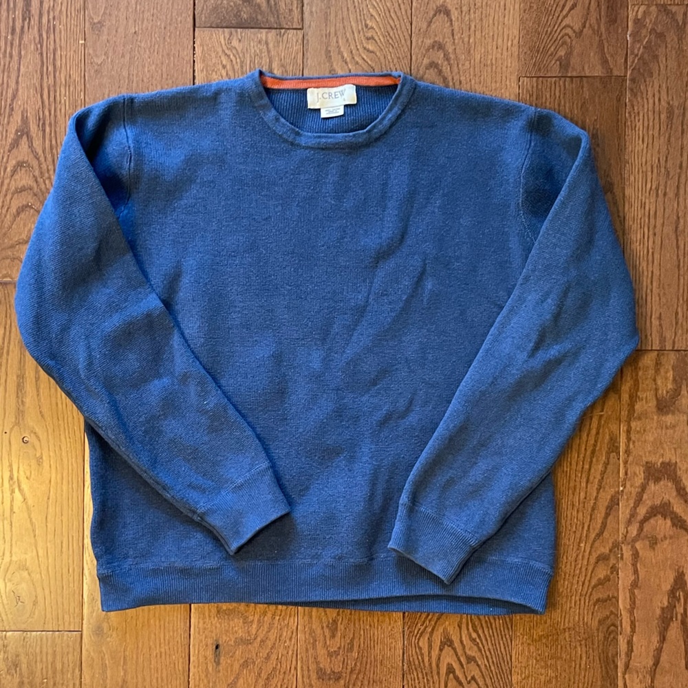 J. Crew Men's Classic Blue Crewneck Sweater